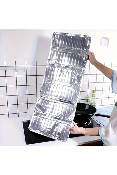 Yağ Sıçratmaz Ocak Arkası Koruyucu Panel 32,5 cm. × 84 cm Alüminyum Leke Önleyici - Resim 2