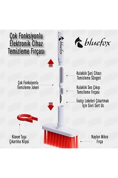 Yumuşak Kulaklık Temizleyici, Uyumlu  Klavye Fırçası, 5'i 1 arada Çok İşlevli El - Resim 3