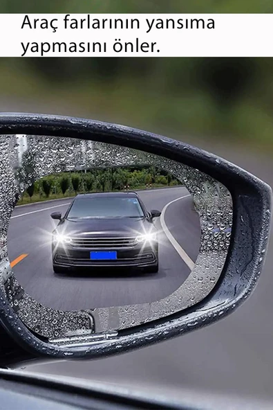 Yağmur Suyu Kaydırıcı 2li Oto Cam Film Araç Yan Dikiz Aynası Buğu Önleyici 2 Adet Araba Su Tutmaz - Resim 5