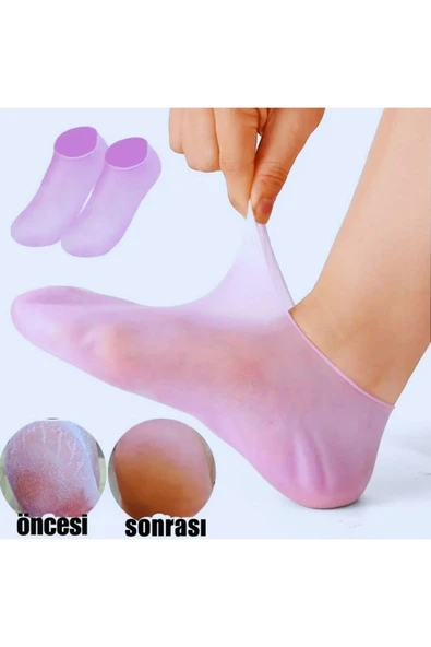 Silikon Topuk Bakım Çorabı Nemlendirici Spa Etkili Ayak Maskesi - 1