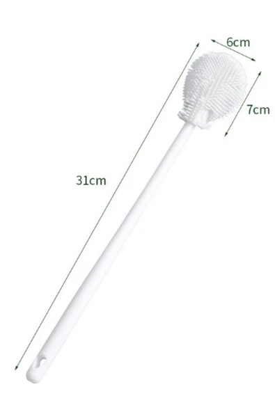 Silikon Uzun Saplı Mutfak Temizlik Biberon Kavanoz Yıkama Bardak Şişe Temizleme Fırçası - 5