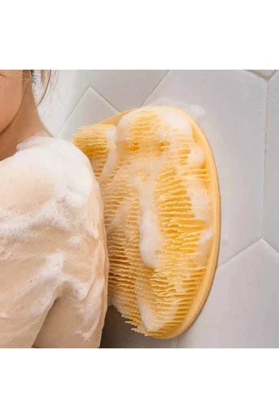 Vantuzlu Silikon Banyo Fırçası Ayak Masaj Pedi Sırt Kesesi Vücut Yıkama Lifi - Resim 2