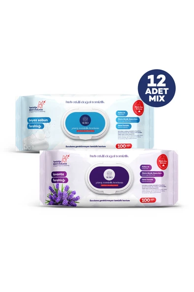 SUBO YÜZEY TEMİZLİK HAVLUSU 100 'LÜ MİX 12 X100 (6 L.FERH + 6 B.SABN.FERH ) ürün görseli 1
