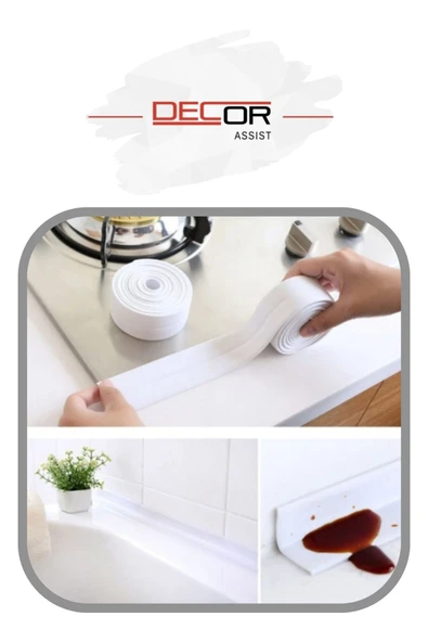 Su Sızdırmaz Geçirmez Bant Ile Lavabo/küvet/duş/klozet Kenar Bandı | - 3.2m X 38mm - Resim 4