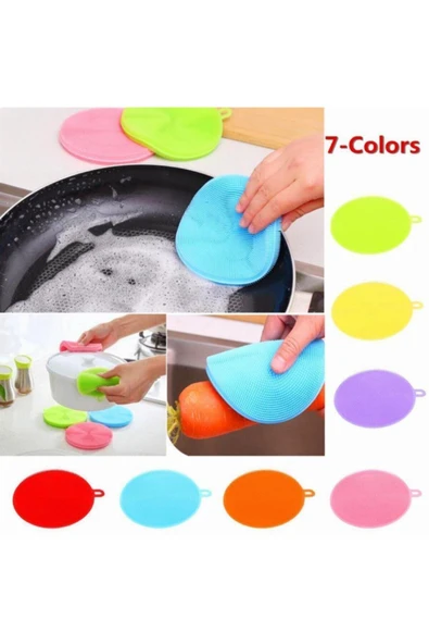 Silikon Tırtıklı Mutfak Bulaşık Yıkama Fırçası 2 Adet ürün görseli