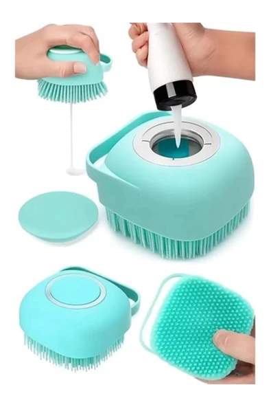 Şampuan Hazneli Silikon Banyo Lifi Peeling Etkili Masaj Fırçası Derinlemesine Temizlik Ve - 1