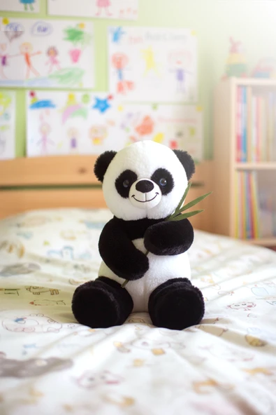 Peluş Bambulu Panda Sevimli Dekoratif Hediyelik Uyku ve Oyun Arkadaşı