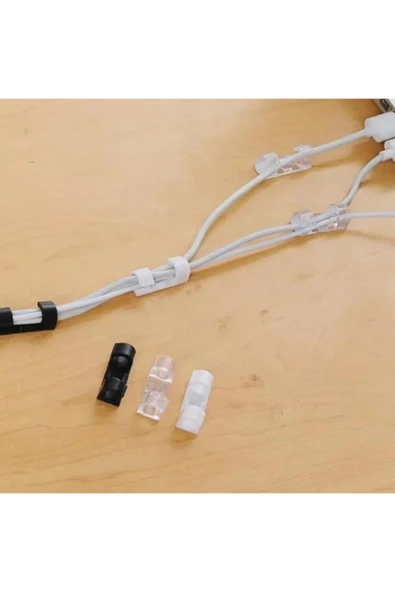 Şeffaf Renk Kablo Sabitleyici Klipsler 20 Adet Kablo Düzenleyici Duvar Fayans Cam Kablo Tutucu - Resim 6