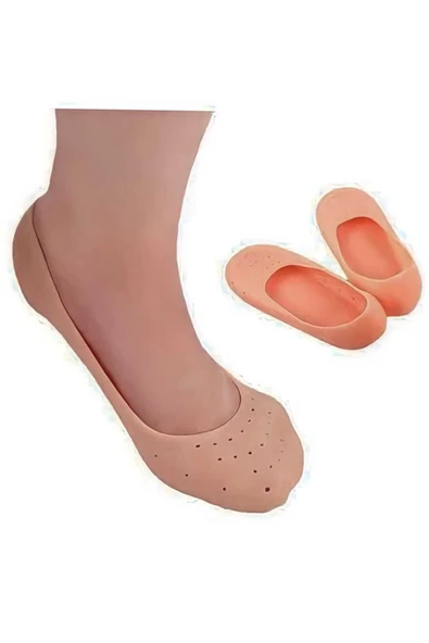 Silikon Patik Ayak Topuk Dikeni Çatlak Çorabı Elastik Ten Rengi Çorap 1 Çift ürün görseli 1