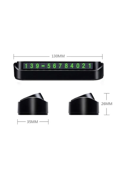 Tüm Araçlara Uyumlu Araç Park Telefon Numaratörü Açılır Kapanabilir Fosforlu Parkmatik - Resim 4