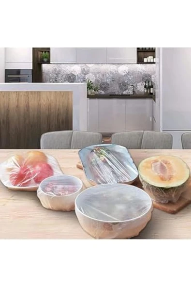 TknszrShop Home 100 Adet Tencere, Tabak Bonesi, Tek Kullanımlık Dayanıklı Lastikli Poşet, Tabak - Resim 2