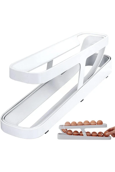 Yeni Nesil Yumurta Standı Buzdolabı Düzenleme 2Katlı Yumurta Saklama Kabı Modern Yumurta Düzenleyici - Resim 5