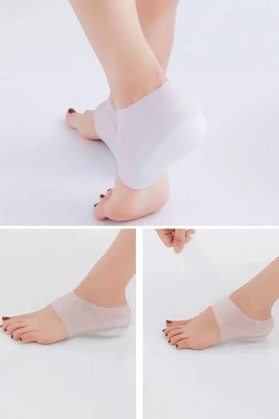 Slikon Topuk Koruması Yarım Çorap Ortopedik Topuk - Resim 3