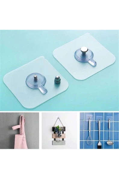 Süper Güçlü Çerçeve Askısı Pin Delgisiz Vidalı Tırnak Kanca Yapışkanlı Raf Tutucu Askı 5li (5047) - Resim 3