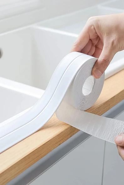 Su Geçirmez Sizdirmaz Beyaz Bant Ev Küvet Lavabo Mutfak Kenar Bandı Su Geçirmez 3,2mx38 Serit Bant - Resim 4