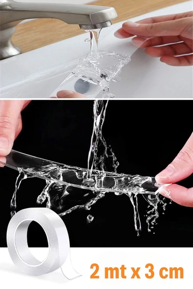 Ultra Güçlü Çift Taraflıı 2 mt x 3 cm Çift Taraflı Nano Bant (2u) - Resim 3