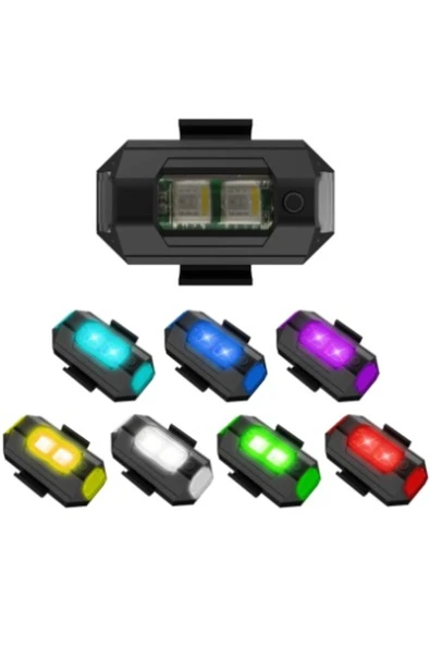 Xdn 7 Renk Bisiklet Işığı Motosiklet Drone Çakarlı Lamba Usb Led - Resim 4