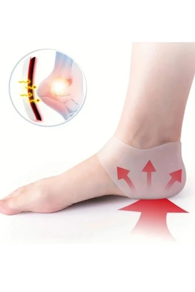 Silikon Topuk Gömleği Dikeni Çatlak Koruyucu Bandaj Ortopedik Ayak Destek Çorabı - Resim 4