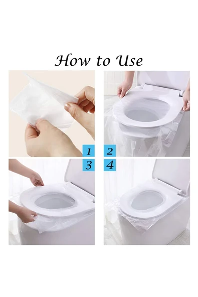 Tek Kullanımlık Klozet Kapağı Poşeti - 50 ADET + Hediye Klozet Kapağı Kulbu - Resim 4