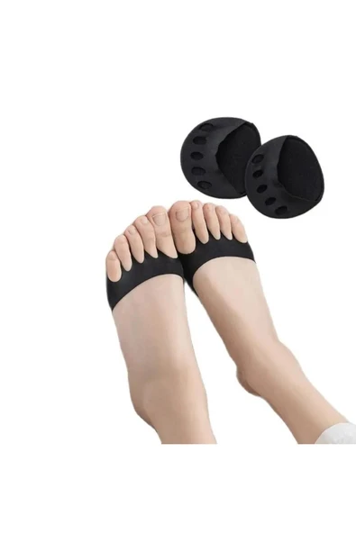 Siyah Kumaş 5 Parmağa Geçen Metatarsal Parmak Altı Koruyucu Hava Alabilen Ayak Destek Pedi - Resim 3