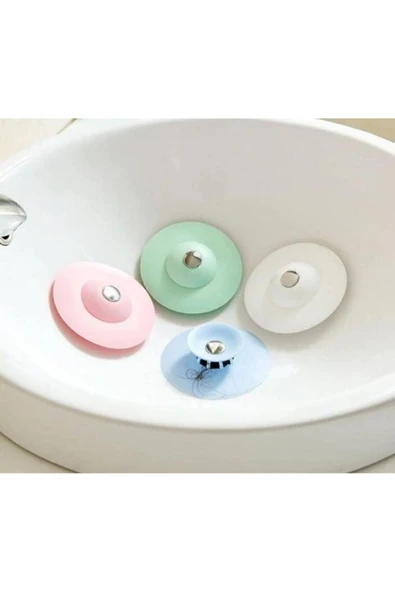 Silikon Lavabo Ve Küvet Tıkacı Süzgeç, 2 Fonksiyonlu Gider Kapatıcı Renkli ürün görseli 1