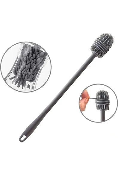 TPR Silikon Fırça – Matara, Biberon, Emzik, Temizleyici, Kavanoz, Termos, Suluk, Yağ Şişesi T - Resim 4