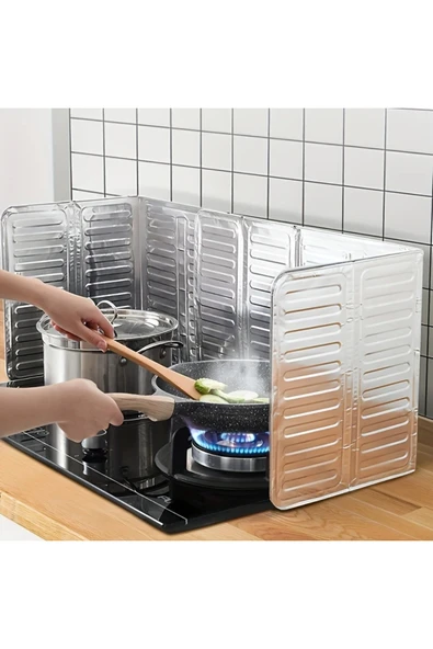 Yağ Sıçratmaz Ocak Arkası Koruyucu Panel 32,5 cm. × 84 cm Alüminyum Leke Önleyici - Resim 4