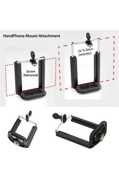 Tripod Bağlantılı Telefon Tutucu Ayarlanabilir Kaymaz Tripod Aksesuarı - Resim 4