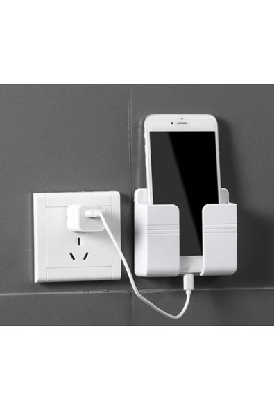 Telefon ve Kumanda Standı Plastik Krem Renk ürün görseli 1