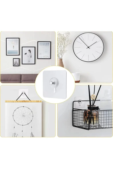 Süper Güçlü 10 Adet Çerçeve Askısı Pin Delgisiz Vidalı Tırnak Kanca Yapışkanlı Raf Tutucu Askı ürün görseli 1