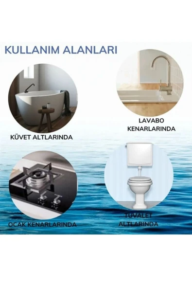 Su Sızdırmaz Banyo Mutfak Lavabo Küvet Izolasyon Şerit Bant Kenar Bandı Küvet Duş 3,2 M X 38 - Resim 5