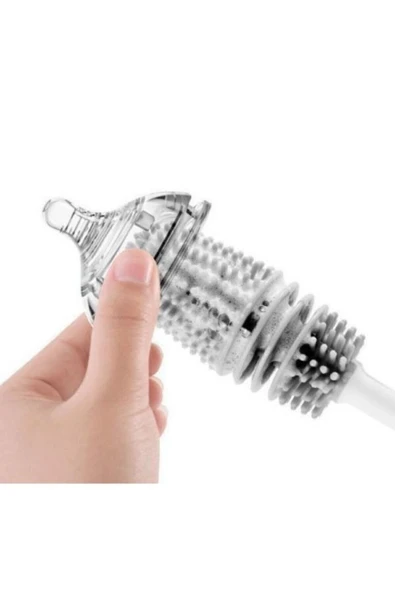 Uzun Saplı Silikon Bardak ve Kavanoz Yıkama Fırçası - 4