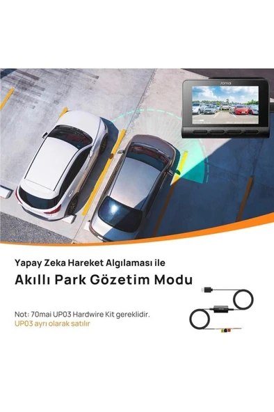 70mai A810 Araç içi Kamera 4K, HDR, Gece Görüşü, Hareket Algılama - 6
