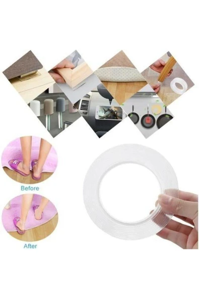 Teknoloji 1 Metre 30 Mm Eni Çift Taraflı Nano Teknolojili Süper Güçlü Bant Extra Güçlü - Resim 4