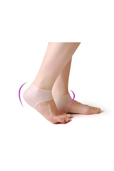 Silikon Topuk Dikeni Çorabı Topuk Çatlağı Yara Koruma Çorabı - Resim 3