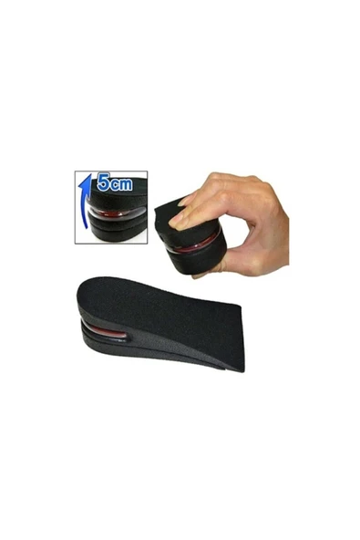 Siyah Hava Yastıklı Tabanlık Boy Uzatıcı Uzatan Tabanlık 5 cm - Resim 2