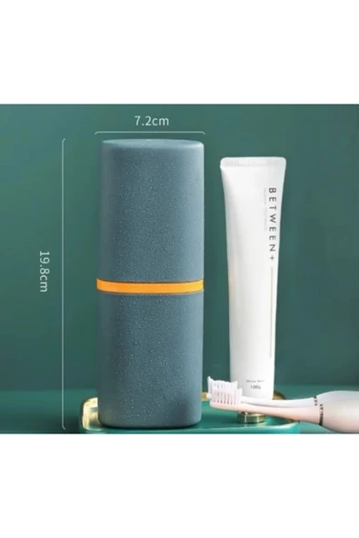 Taşınabilir Diş Fırçası ve Macun Saklama Kabı | Hijyenik Seyahat Kutusu | Bardak Fonksiyonlu Saklam - 3