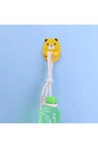 ŞirinShop 4 Adet Kendinden Yapışkanlı Ayı Desenli Fiş Askısı Priz Soket Kablo Tutucu 110810 - Resim 3