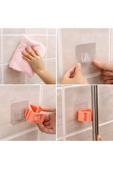 Vantuzlu Fırça Ve Mop Tutucu Askı 2 Adet - Resim 5