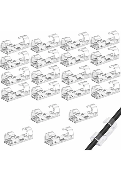 thestorex Adet Kendinden Yapışkanlı Kablo Klipsi Ofis Ev Kullanımı Tel Masaüstü Düzenleyici ürün görseli 1