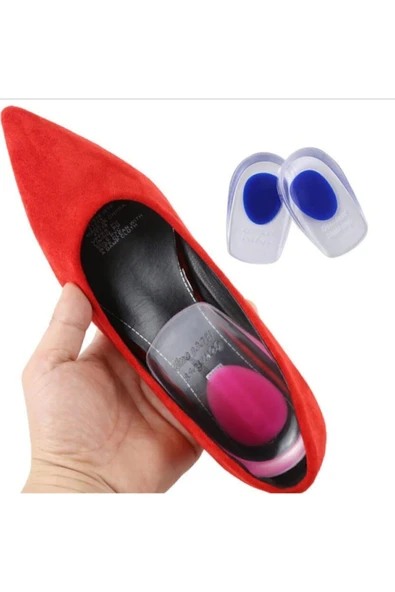 Silikon Jel Topuk Destek Yastığı Ağrı Hafifletici Şok Emici Taban 1 Çift - Resim 5