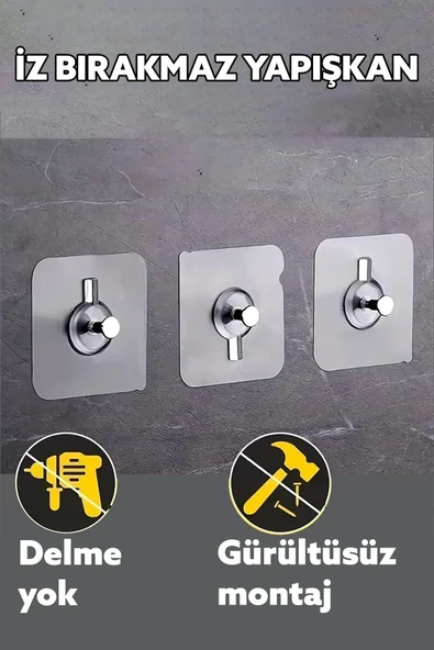 Ultra Güçlü Vantuzlu Askı Çerçeve Askısı Vidalı Kanca Yapışkanlı Dayanıklı Şeffaf Raf Tutucu - Resim 5