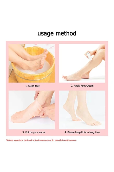 Topuk Çatlakları İçin Silikon Ayak Bakım Çorabı ve Ölü Deri Atıcı Ayak Yumuşatıcı Silikon Çorap - Resim 4
