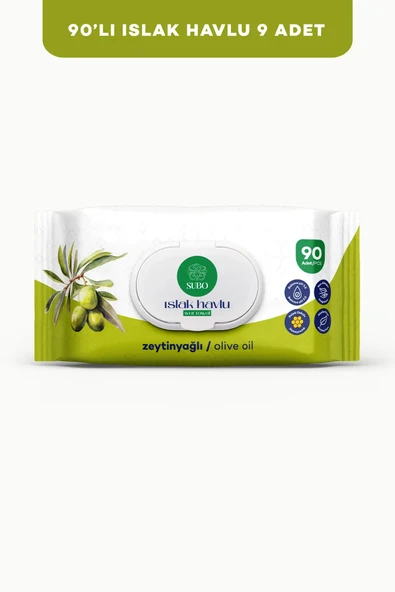 SUBO ISLAK HAVLU 90 'LI ZEYTİNYAĞLI 9X90