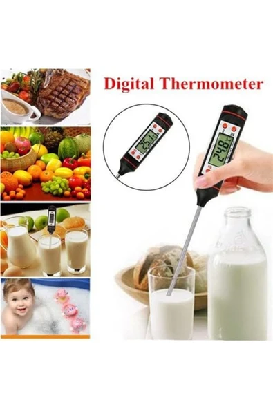 WHERE Gıda Termometresi Dijital Sıcaklık Derece Kutulu Et Süt Mama Yemek Isı Ölçer ZTML SYFT - 3