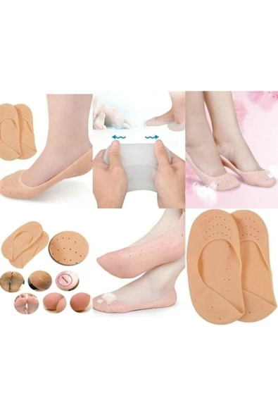 Yumuşak Silikon Rahatlatıcı Patik Çorap Patik Topuk Çatlak Giderici Ayak Bakım Aleti Bir Çift - Resim 2