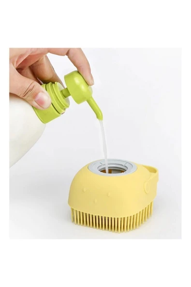 Şampuan Hazneli Silikon Peeling Duş Fırçası Banyo Duş Kesesi Sabun Jel Hazneli Masaj Fırçası - 4