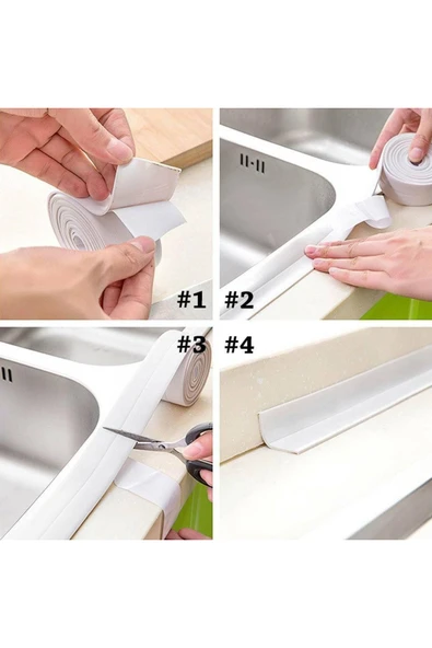 Su Sızdırmaz Geçirmez Bant Lavabo Küveyt Kenar Bandı Küvet Duş 3,2 M X 38 Bant01 ürün görseli 1