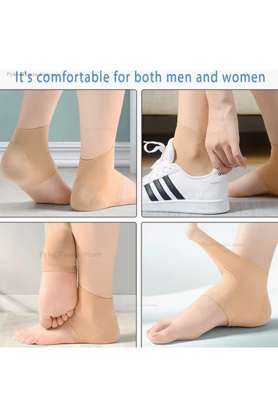 Triko Topuk Koruyucu Jel Silikon Topuk Çorabı Anti-topuk Çatlak Nemlendirici Aşınma Önleyici - 6