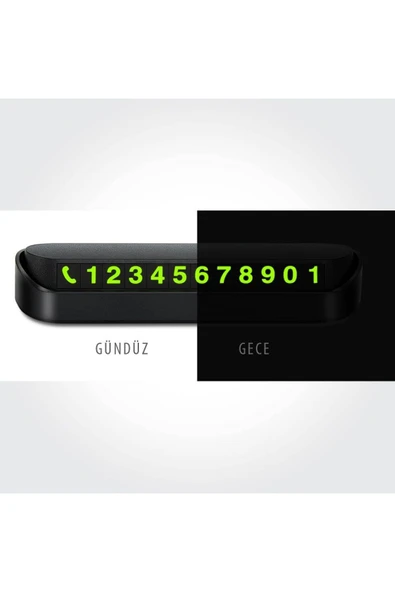 Tüm Araçlara Uyumlu Araç Park Telefon Numaratörü Açılır Kapanabilir Fosforlu Parkmatik - Resim 3